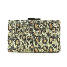 Gold Sparking sequin leopard clutches  ladies evening bags